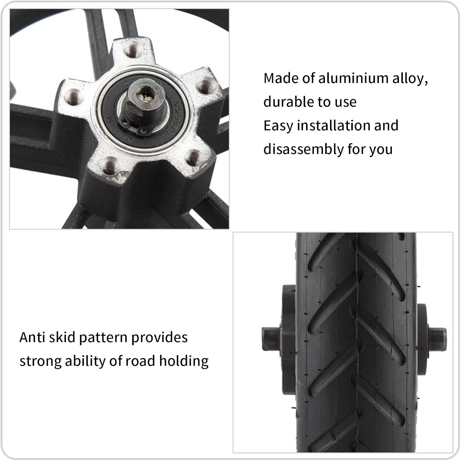 8.5 Inch Scooter Rear Tire Set with Inner Tube and Hub, Pack of 2 K39966