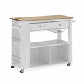 White Kitchen Cart with Storage Q19706