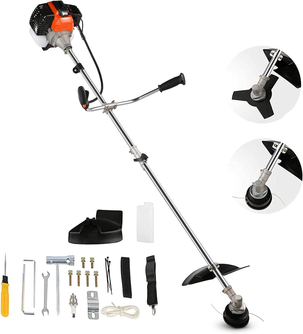 58CC 2-Cycle Gas Powered String Trimmer with 4 Detachable Head Straight Shaft Weed Wacker H160532