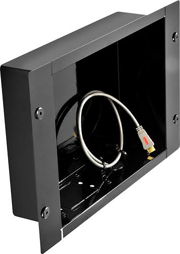 Recessed Cable Management and Power Storage Accessory Box, Gloss Black U175