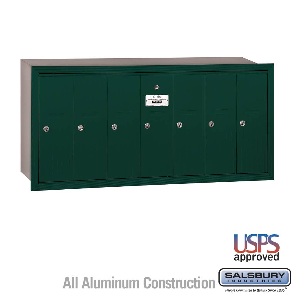 Green Recessed Mounted Vertical Mailbox K1457