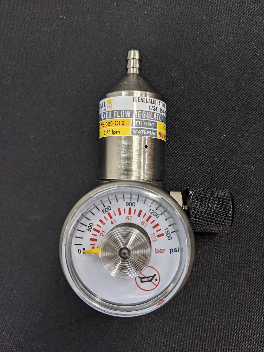 Nickel Brass Fixed Flow Calibration Gas Regulator B7119