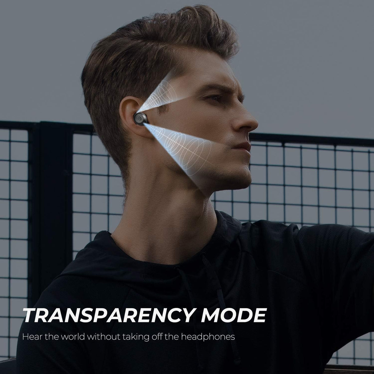 Hybrid Active Noise Cancelling Wireless Earbuds with Transparency Mode, Bluetooth 5.1, 30 Hours Playtime, USB-C Quick Charge E321