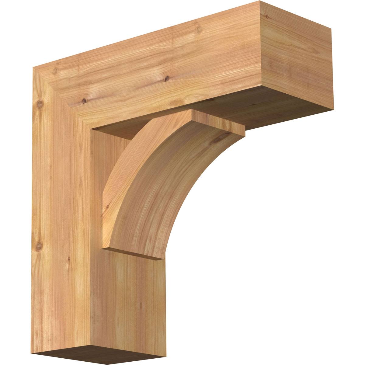 Thorton Block Smooth Bracket with Offset Brace, Western Red Cedar O6881