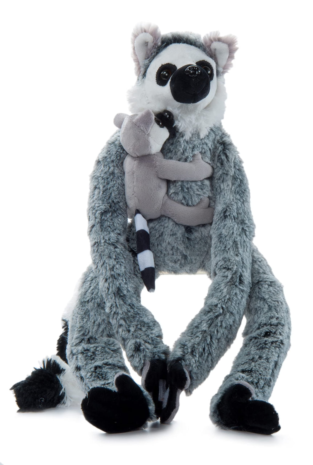 Ring-Tailed Lemur Stuffed Animal with Baby Lemur Plush Toy, 18in J576703