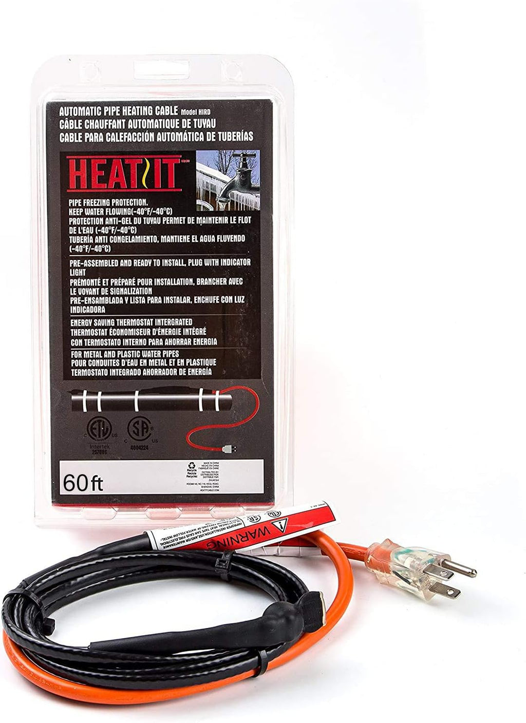 Pipe Heating Cable with Built-in Thermostat Pack of 2 P326989