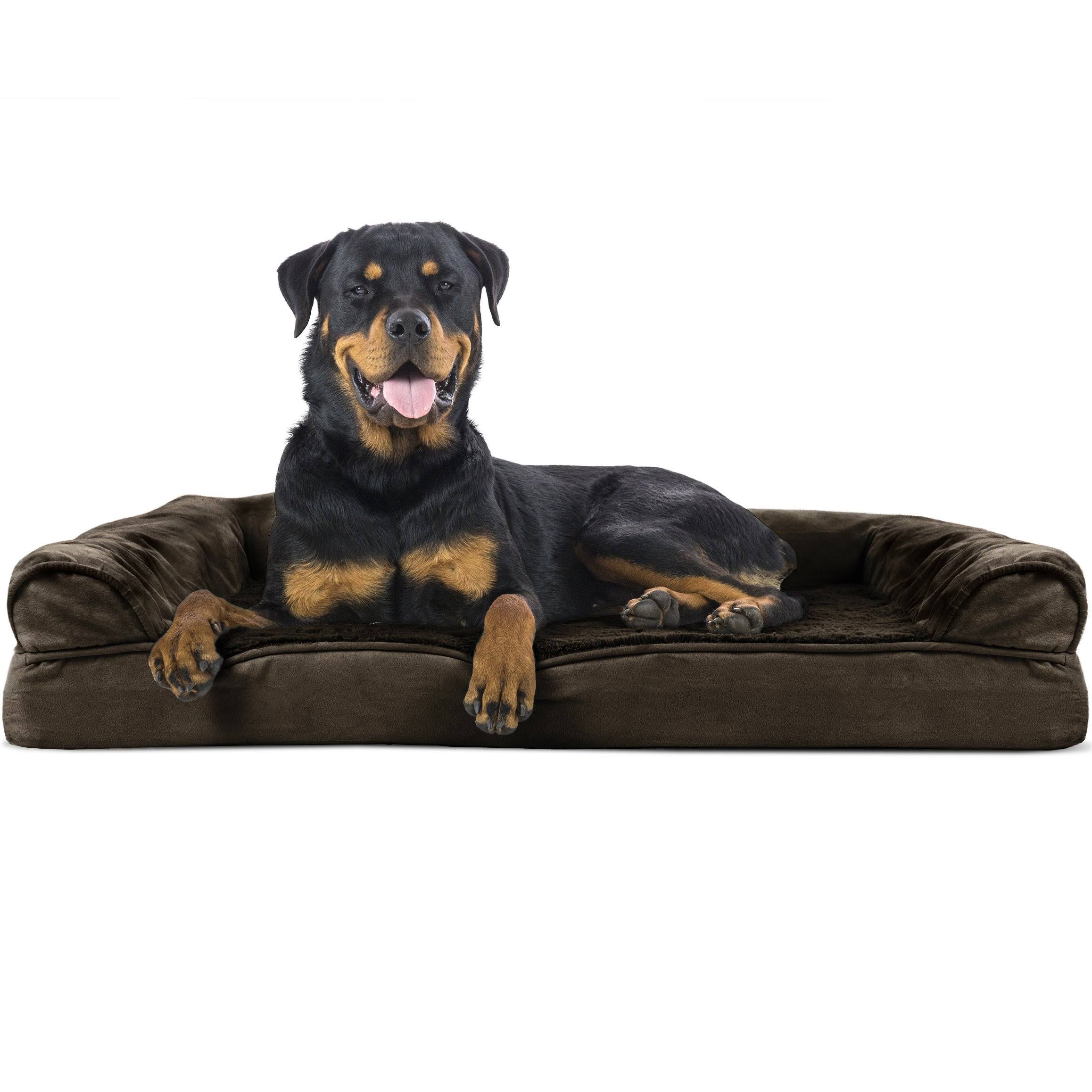 Orthopedic Ultra Plush Sofa-Style Pet Bed, Espresso, Jumbo V297