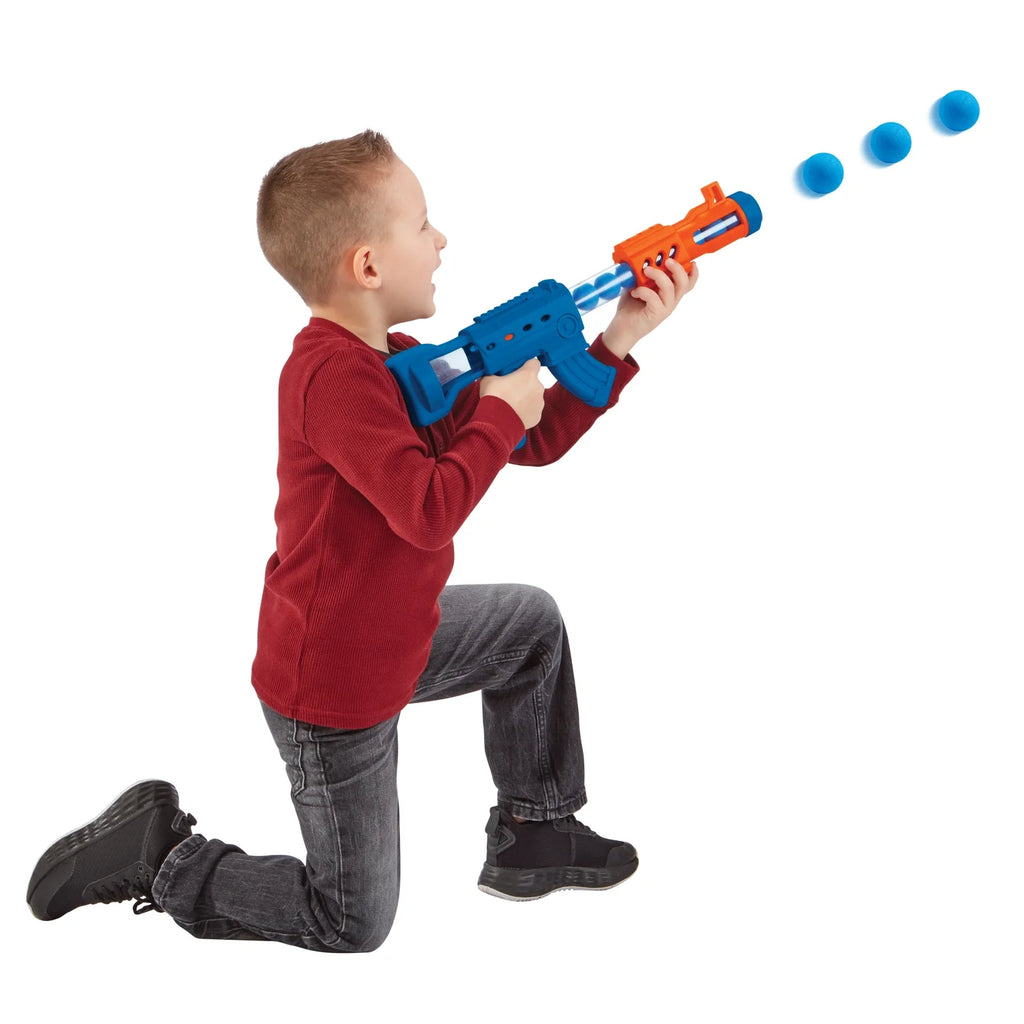 2pk 24ct Soft Foam Balls and 2 Pump Action Blaster Guns with Standing Shooting Target G43003