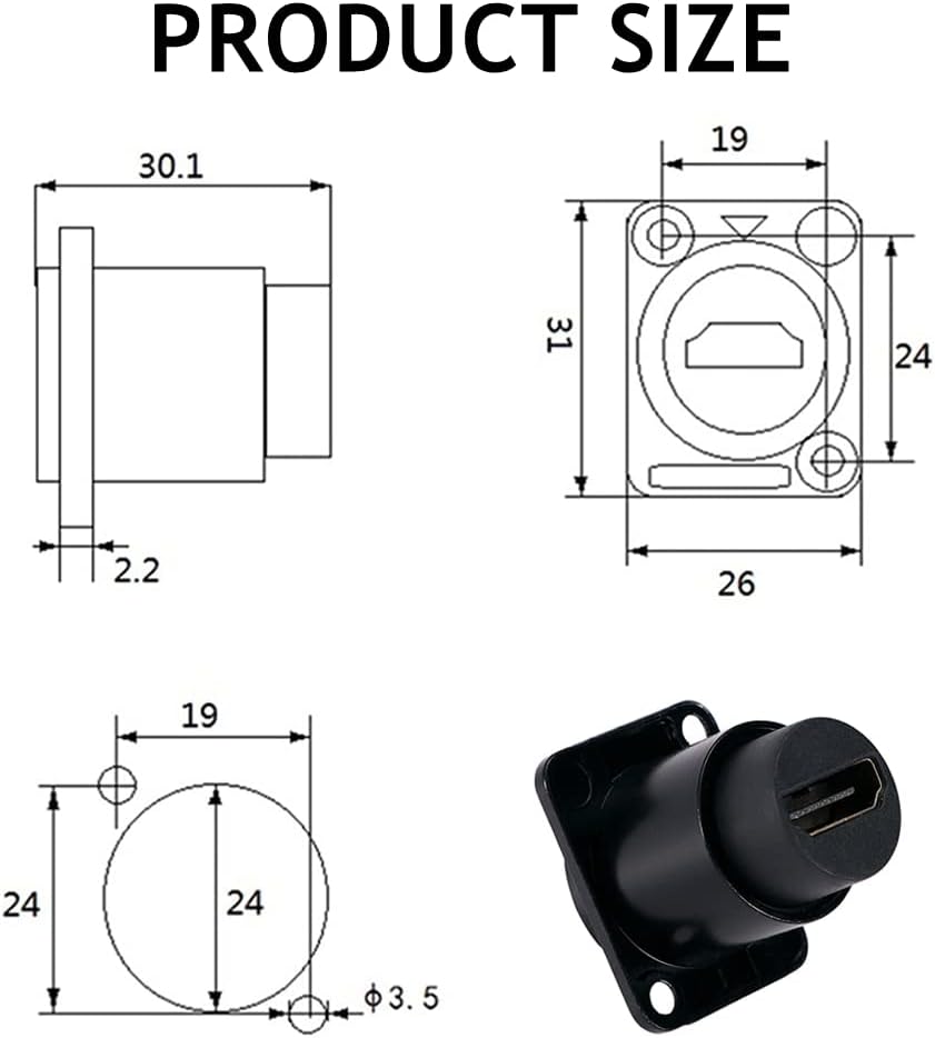 HDMI Panel Mount Connector Female to Female 4K Adapter G8547