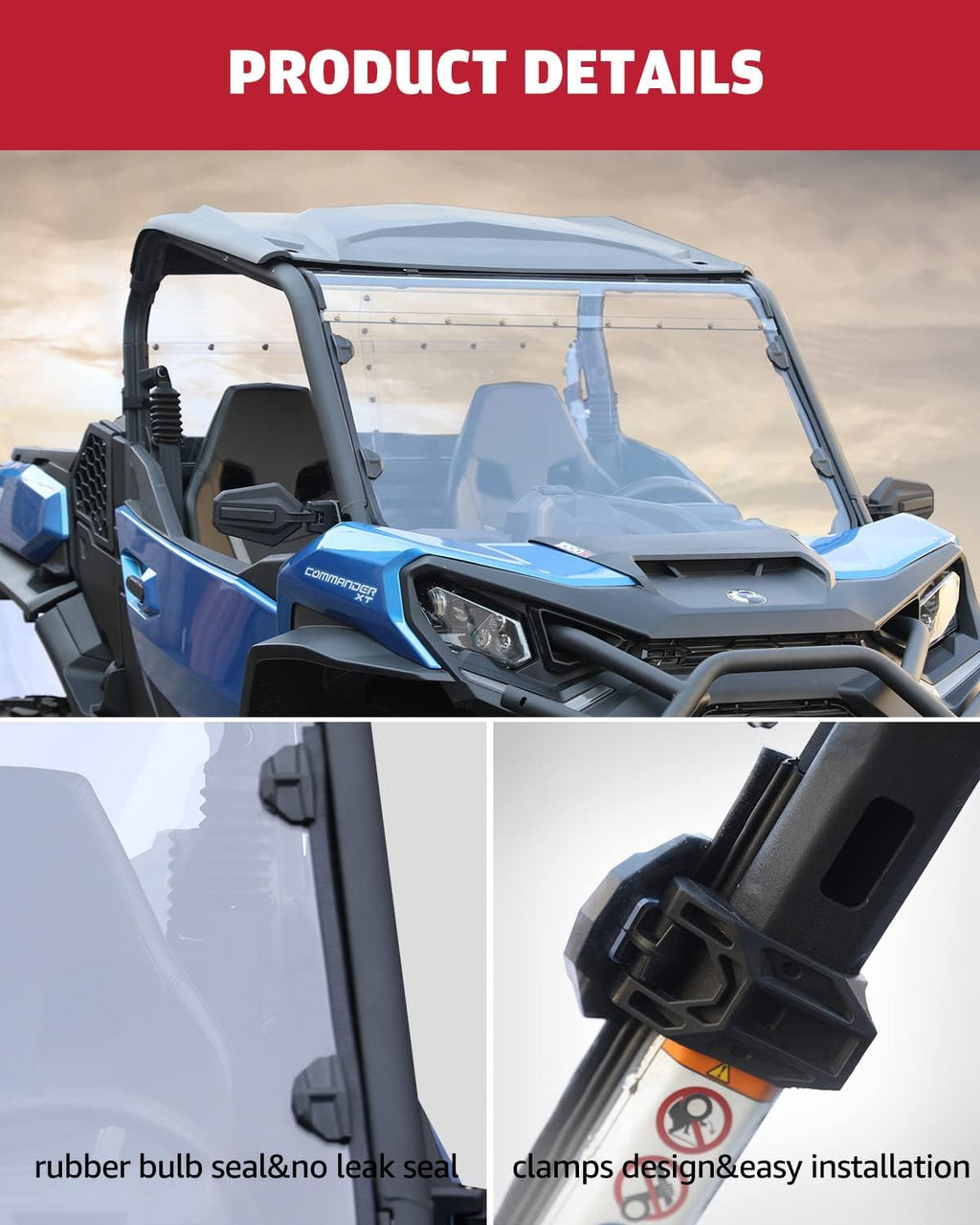 Clear Tough Windscreen for Can Am Commander 1000 Q52122