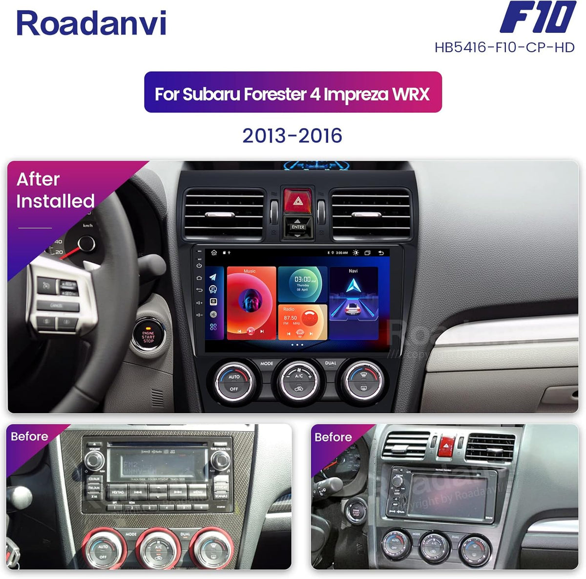 Car Stereo Bluetooth Radio with Carplay Android Auto Touch Screen S102