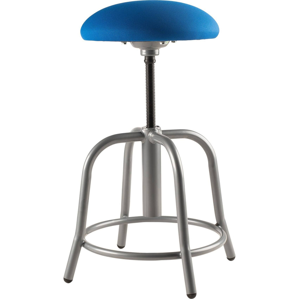 Designer Stool, Fabric Padded Black Seat, Grey Frame L9658