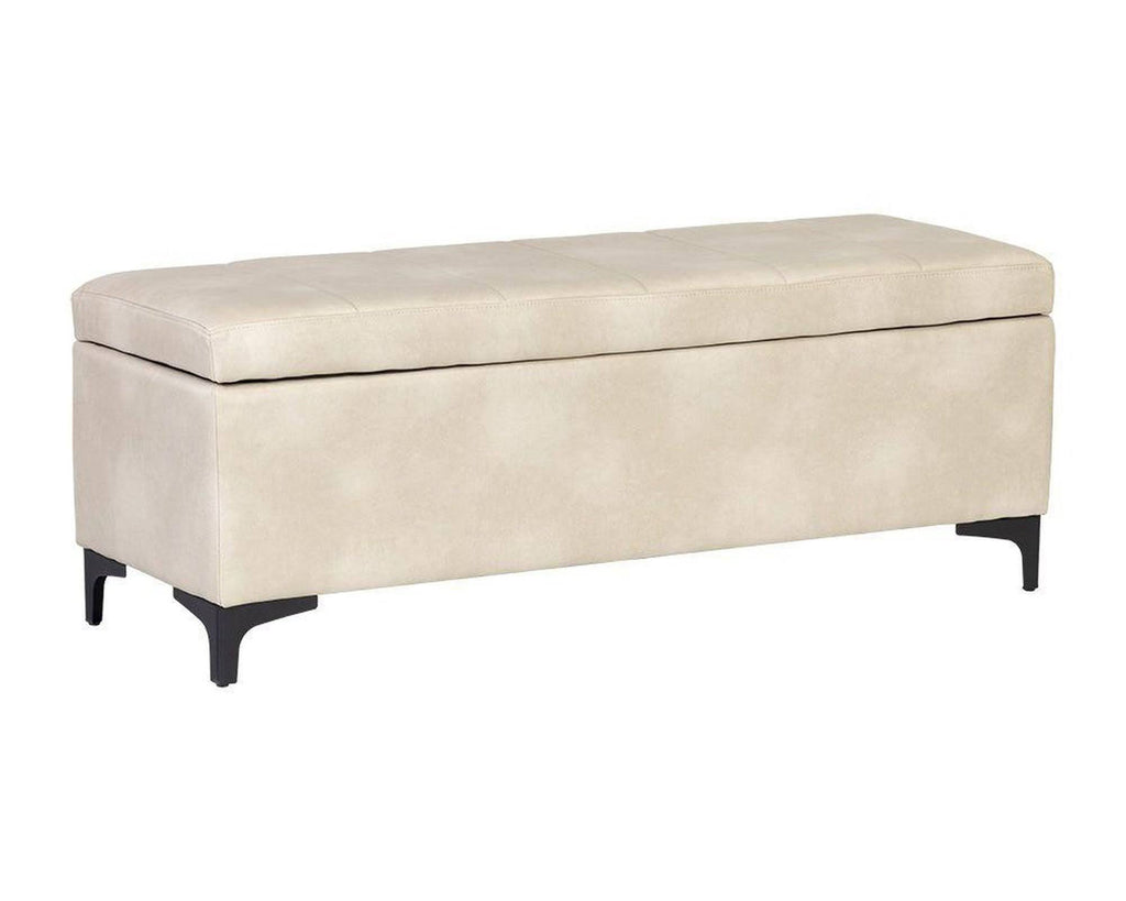 Cream Faux Leather Storage Bench X555
