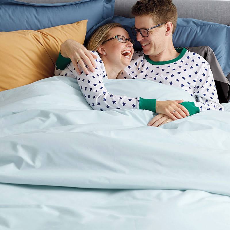 Slate Blue Queen Cotton Percale Duvet Cover V1755