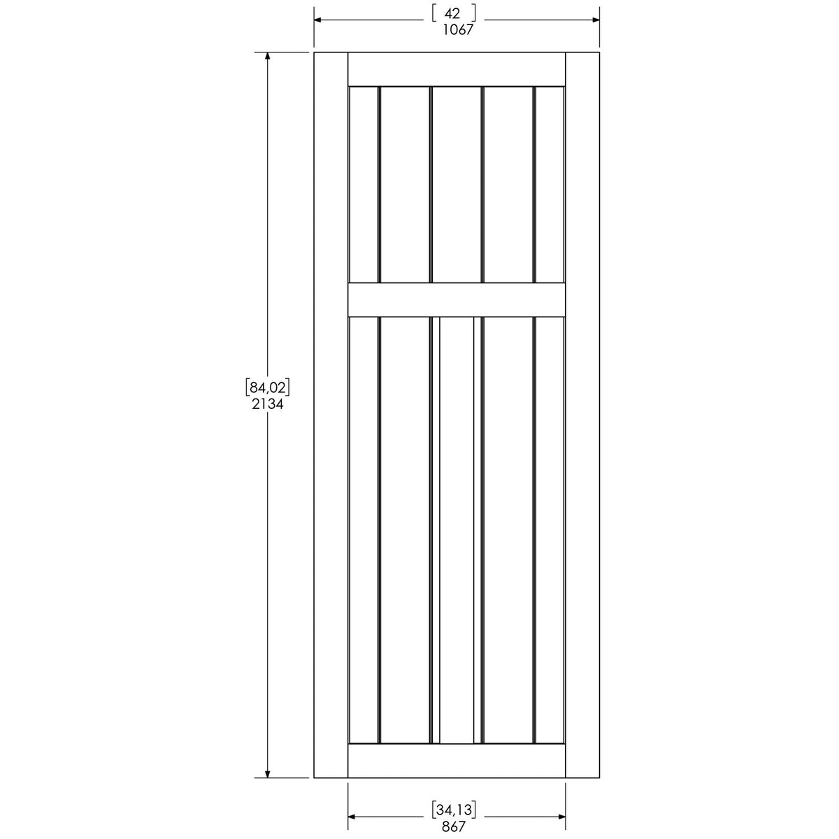 Unfinished Pine Barn Door Slab 42 in. H75298