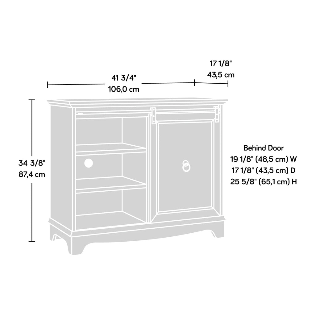 Cafe TV Stand with Storage, for TVs up to 43", Orchard Oak Finish P8425