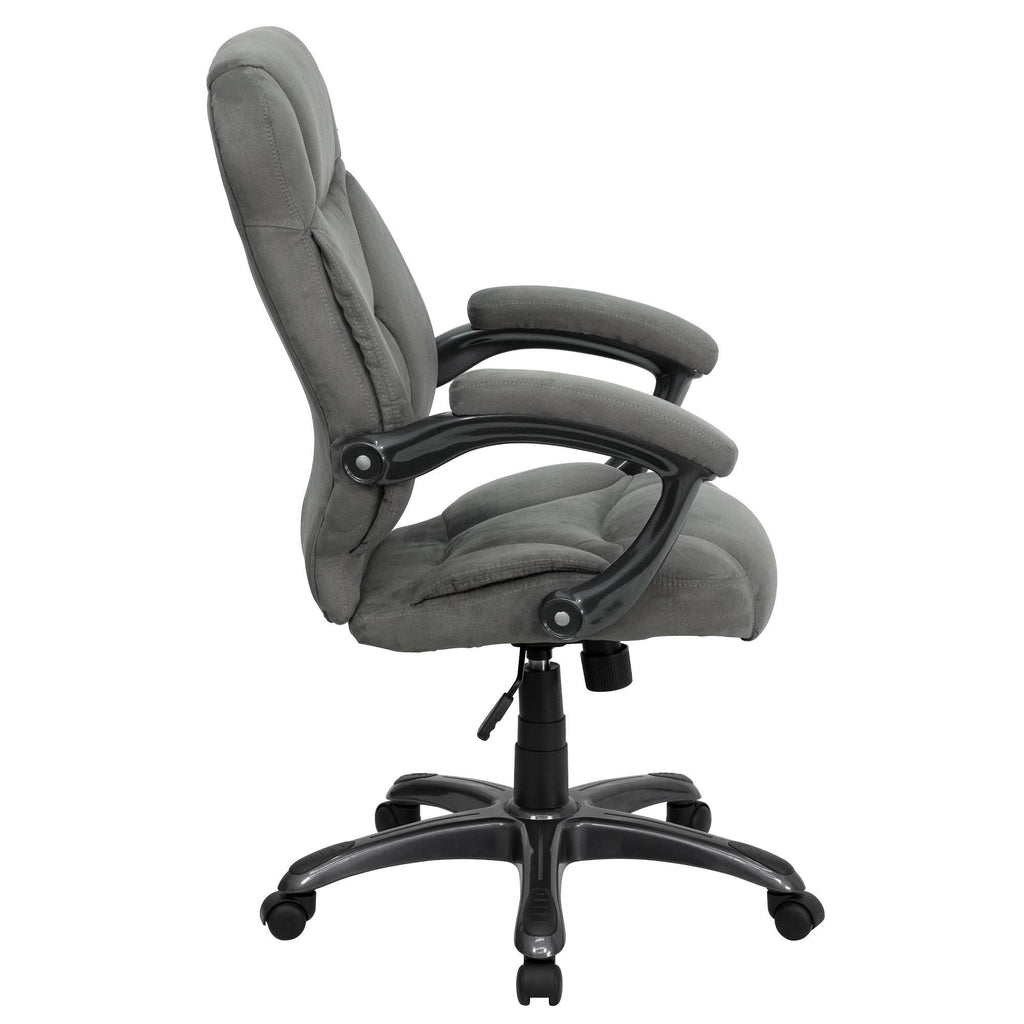 Gray High Back Contemporary Executive Swivel Ergonomic Office Chair with Arms B62862