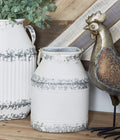 White Decorative Milk Can Pack of 2 C6635