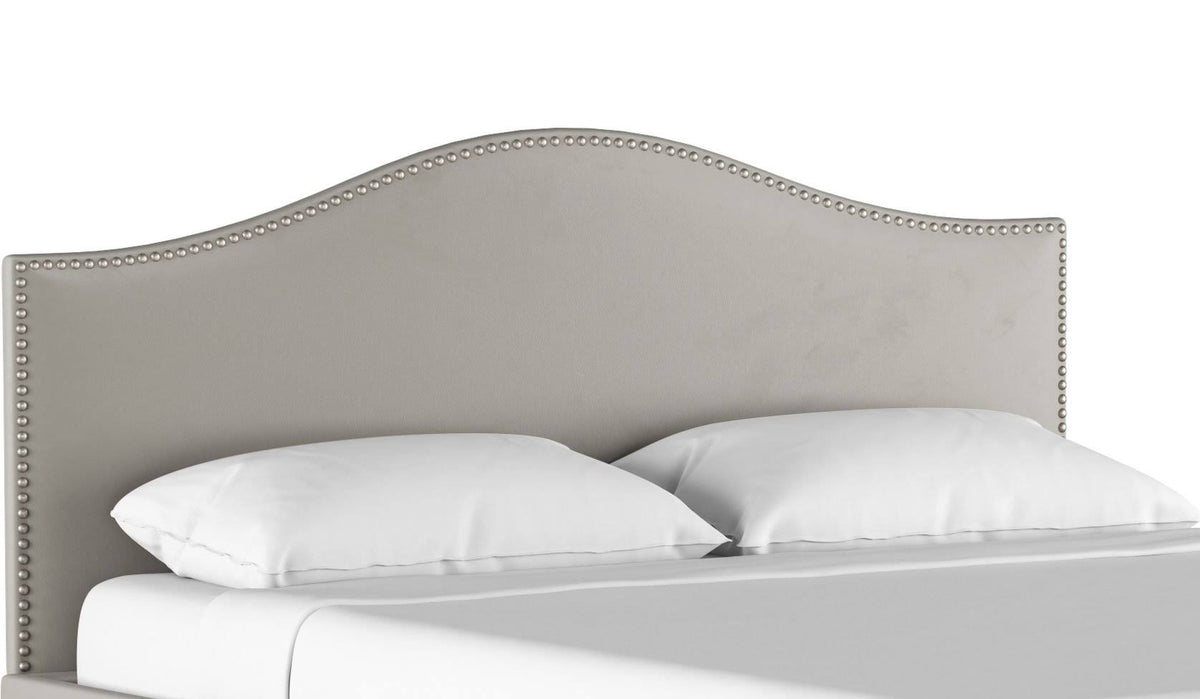 King Headboard in Velvet Light Grey P1411