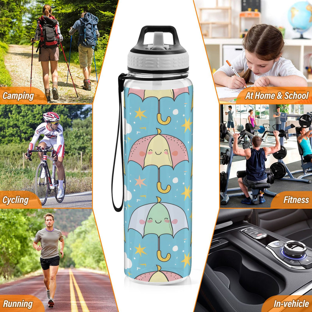 Clear 32oz Tritan Sports Water Bottle with Straw C23678