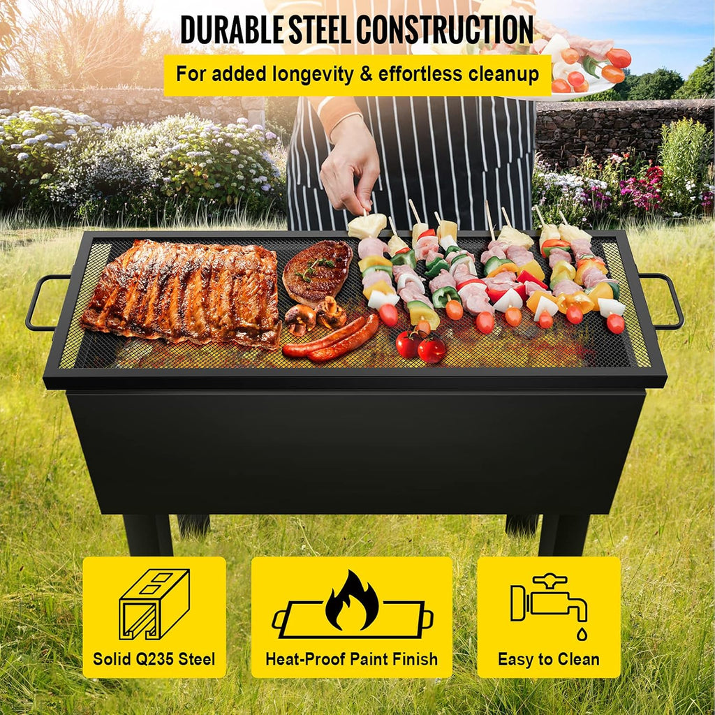 Black Steel Fire Pit Cooking Grate with Handles, Pack of 2 C823848