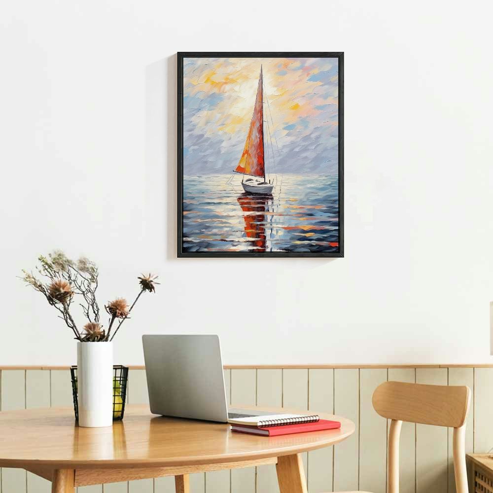 Sailing Boat On The Sea Acrylic Canvas Hanging Painting X228