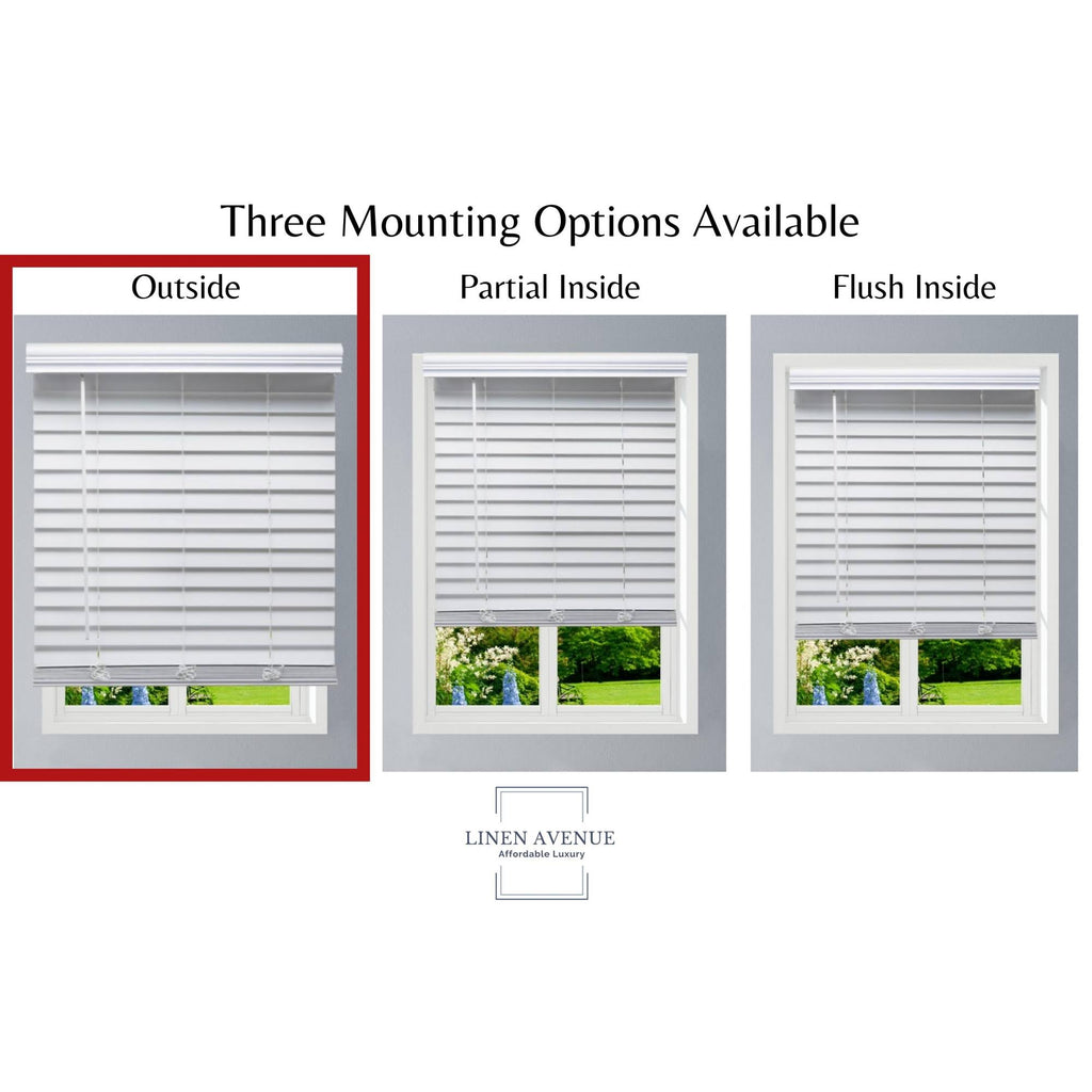 White Faux Wood Cordless Blinds I517