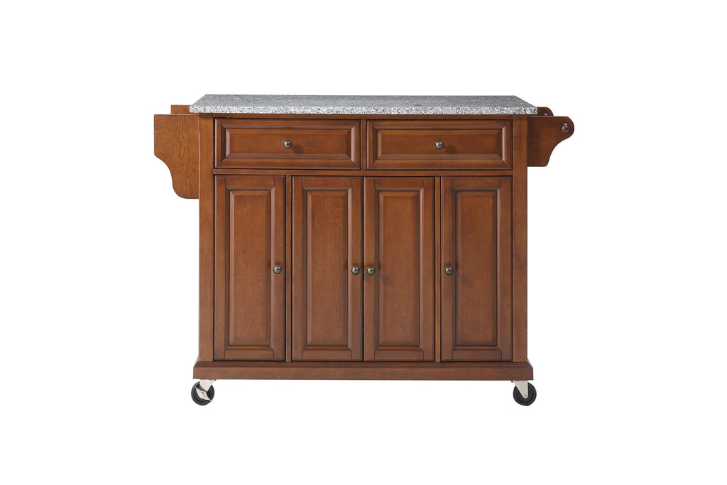 Classic Cherry Kitchen Cart with Granite Top N235