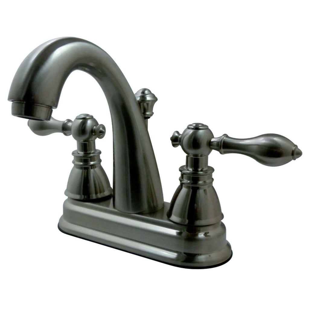Satin Nickel Two-Handle Centerset Lavatory Faucet with Pop-Up E29972