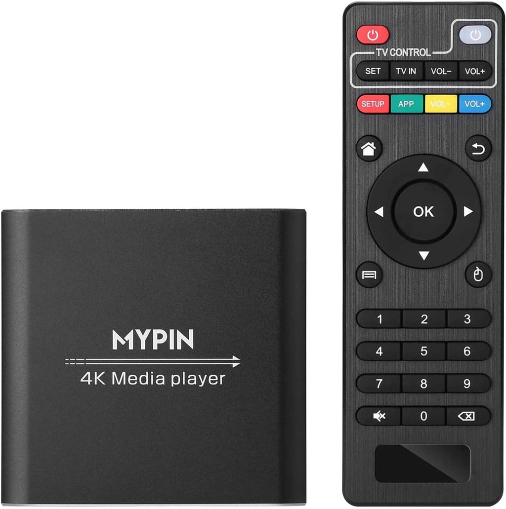 4K Media Player with Remote Control, HDMI, Grey Y8189