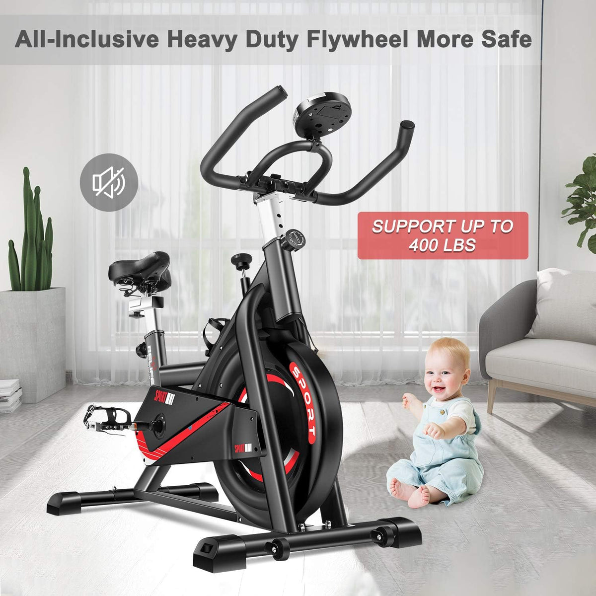 Exercise Bike Indoor Cycling Bike Stationary Flywheel Bicycle with Resistance O535450