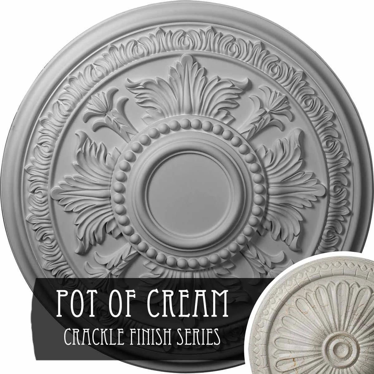 30 5/8x22OD x 2 1/2x22P Hand-Painted Ceiling Medallion Q28402