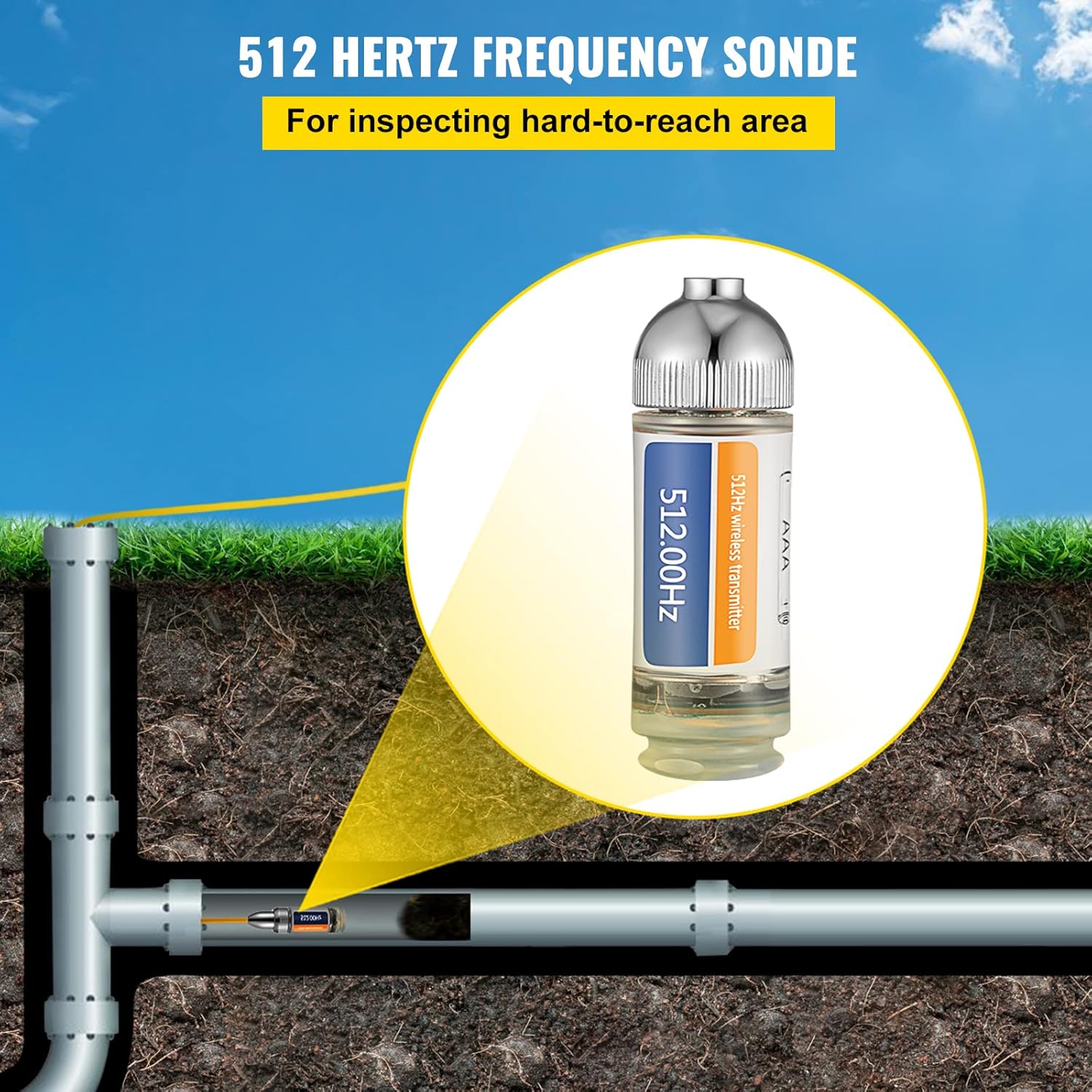 512HZ Sonde with 1/4-20 Connectors for Locating Pipelines N692