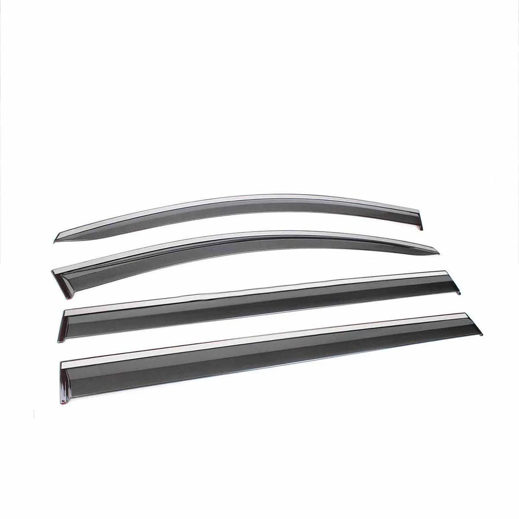 Window Deflector Chrome Window Visors Vent Sun Rain Guards M295