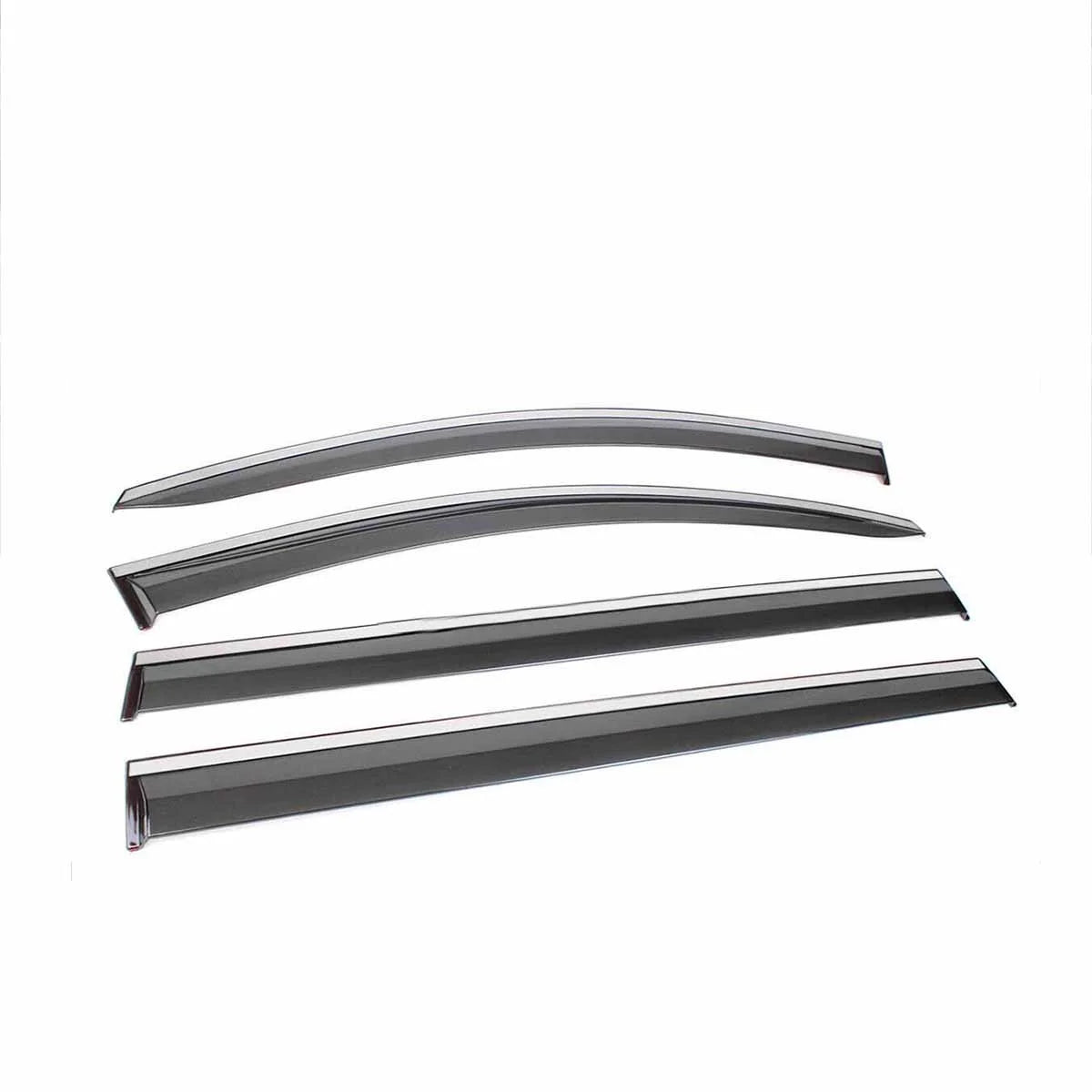 Window Deflector Chrome Window Visors Vent Sun Rain Guards M295