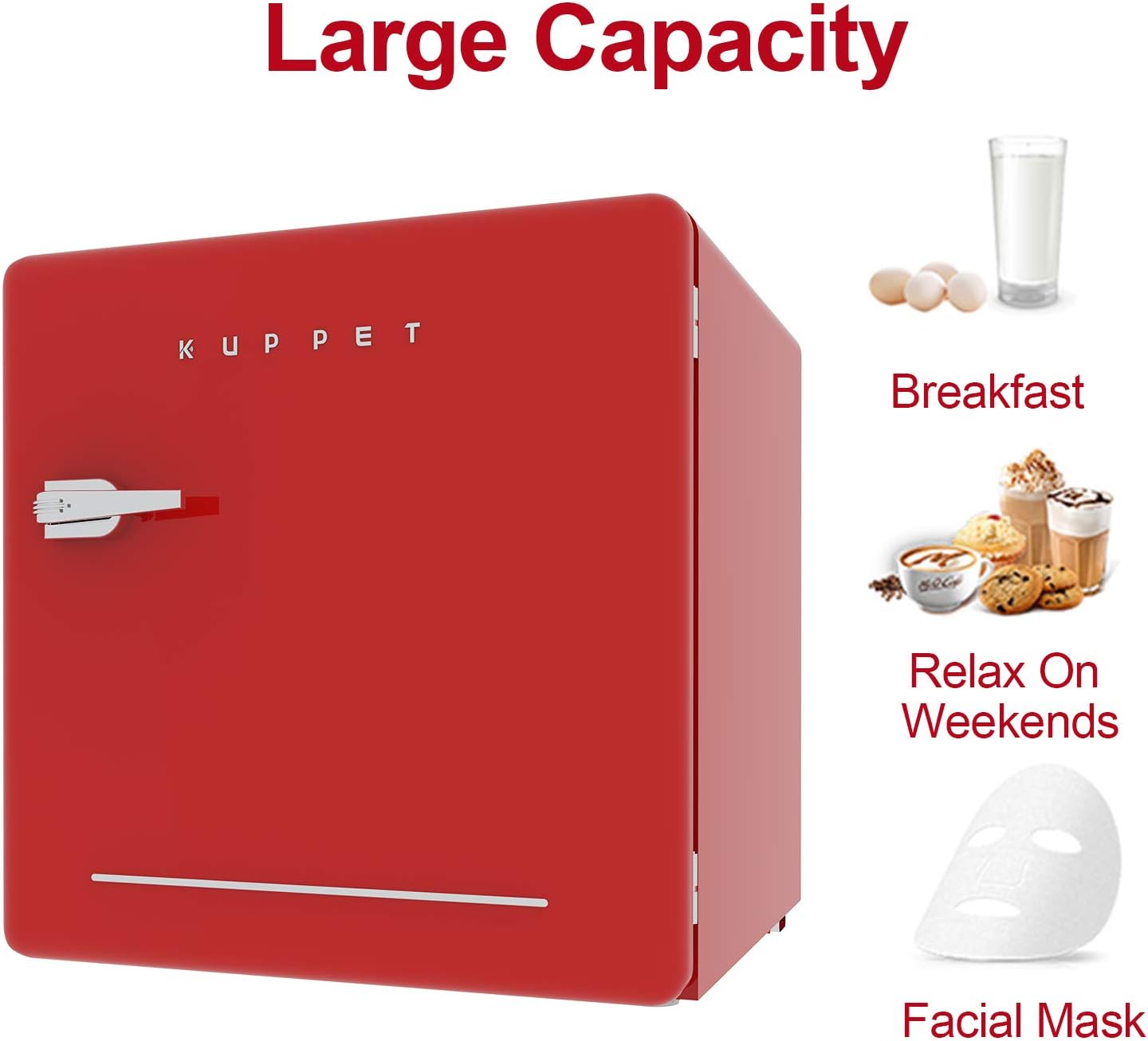1.6 Cu.Ft Red Compact Refrigerator Single Door Mini Fridge with Freezer C622408