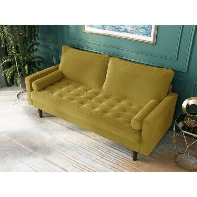 Golden Rod Velvet Square Arm Sofa P83019