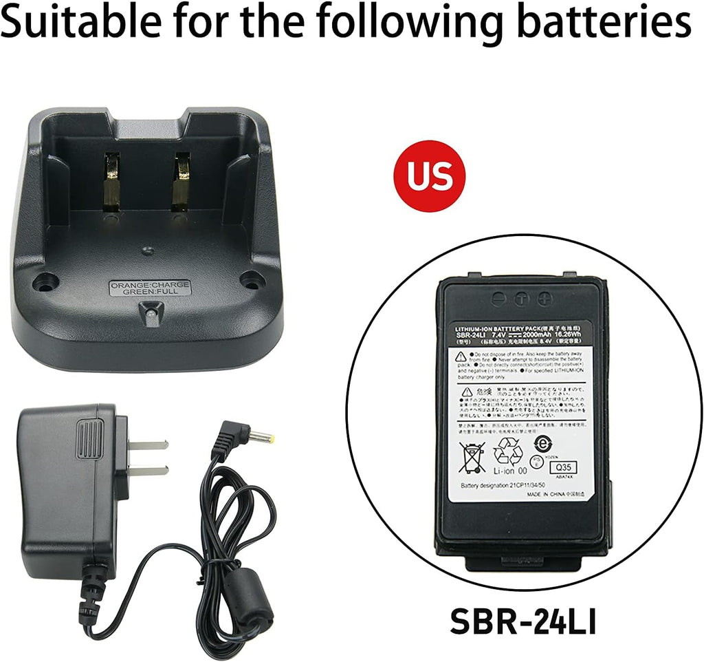Battery Charger Base for YAESU Two Way Radio, 2 Pack U382
