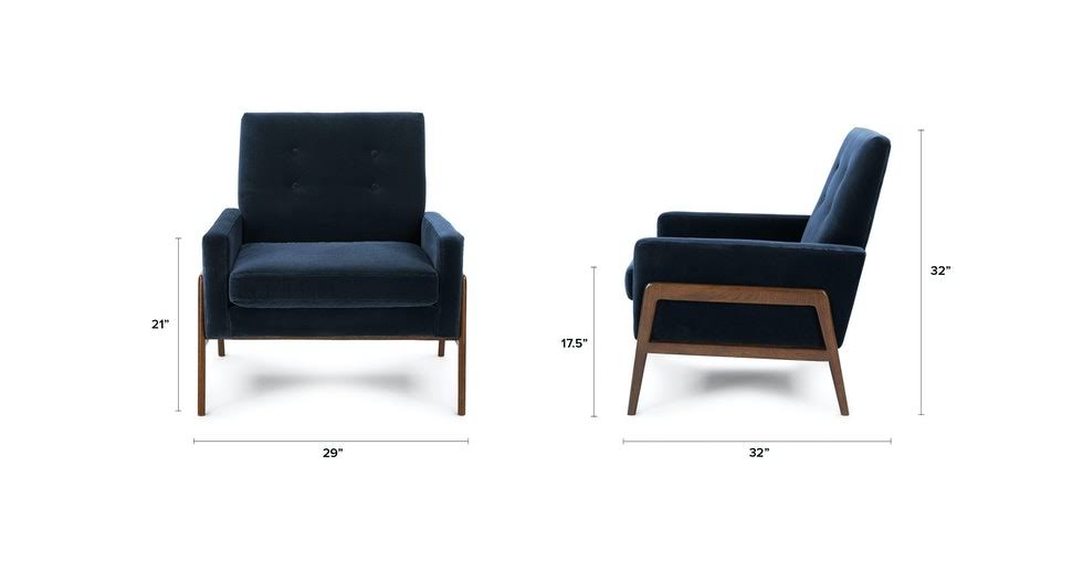Blue Fabric Accent Armchair L609469