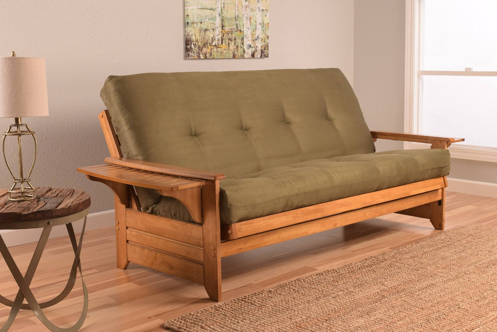 Full Futon with Suede Olive Mattress A893100