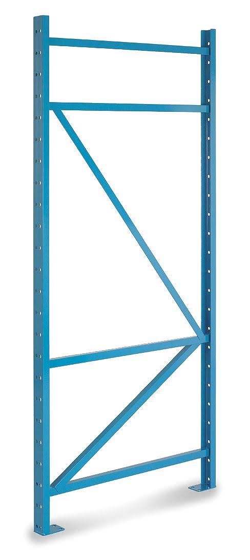 Blue Pallet Rack Upright Frame P3308