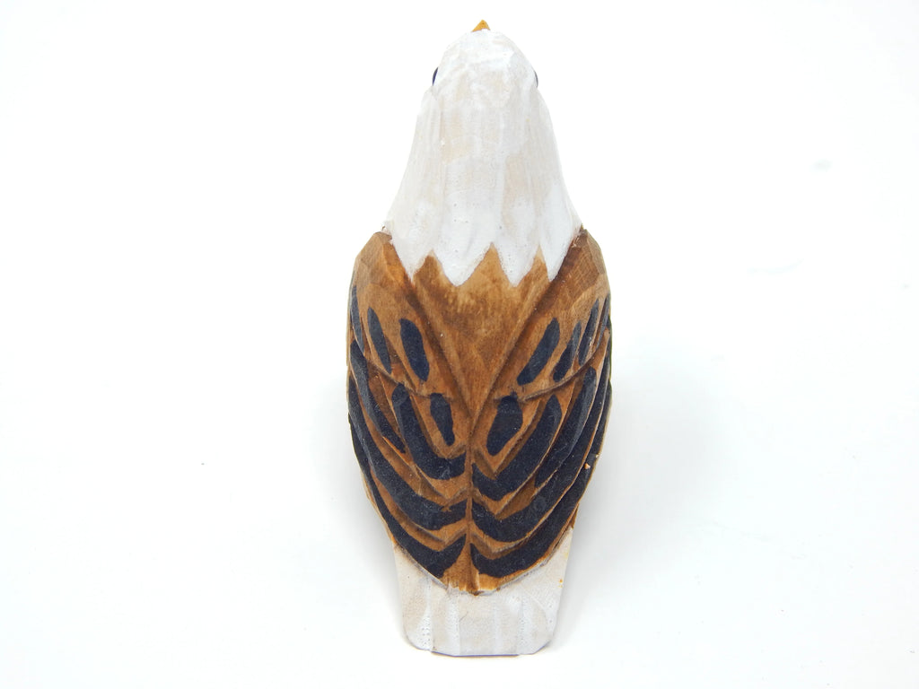 Small Wood Bald Eagle Figurine Statue Z31863