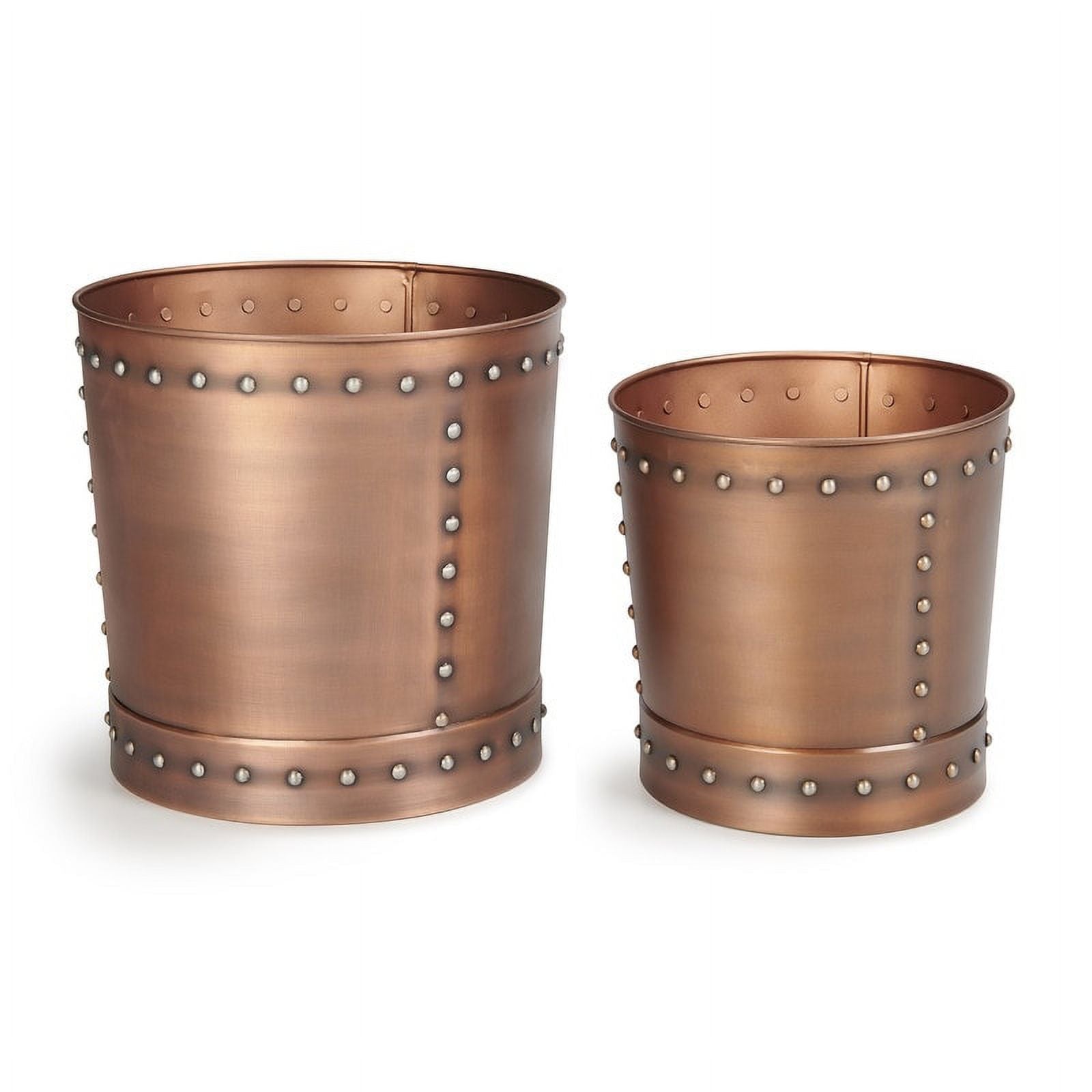 Large Riveted Bronze Planter Set of 2 L113
