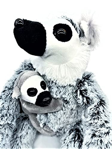 Ring-Tailed Lemur Stuffed Animal with Baby Lemur Plush Toy, 18in J576703