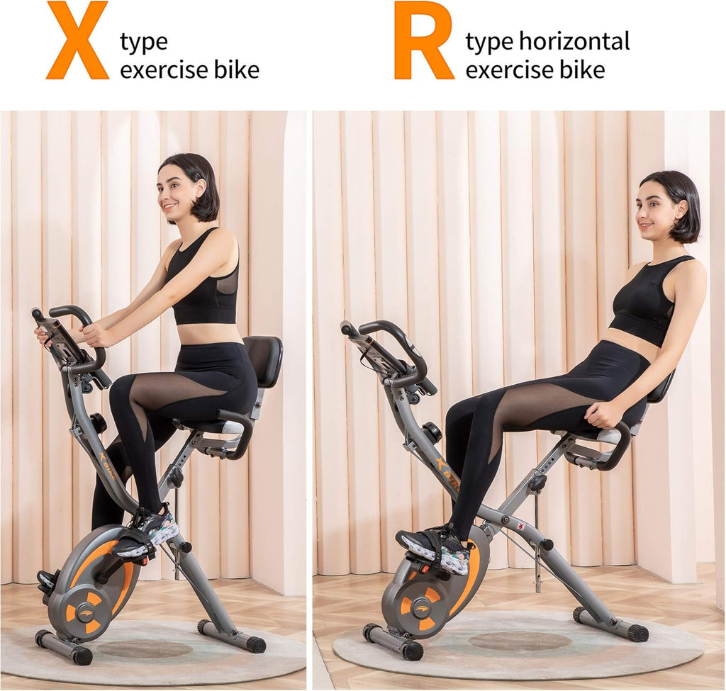 Grey Recumbent Exercise Bike with Arm Resistance Bands and LCD Monitor Y86951