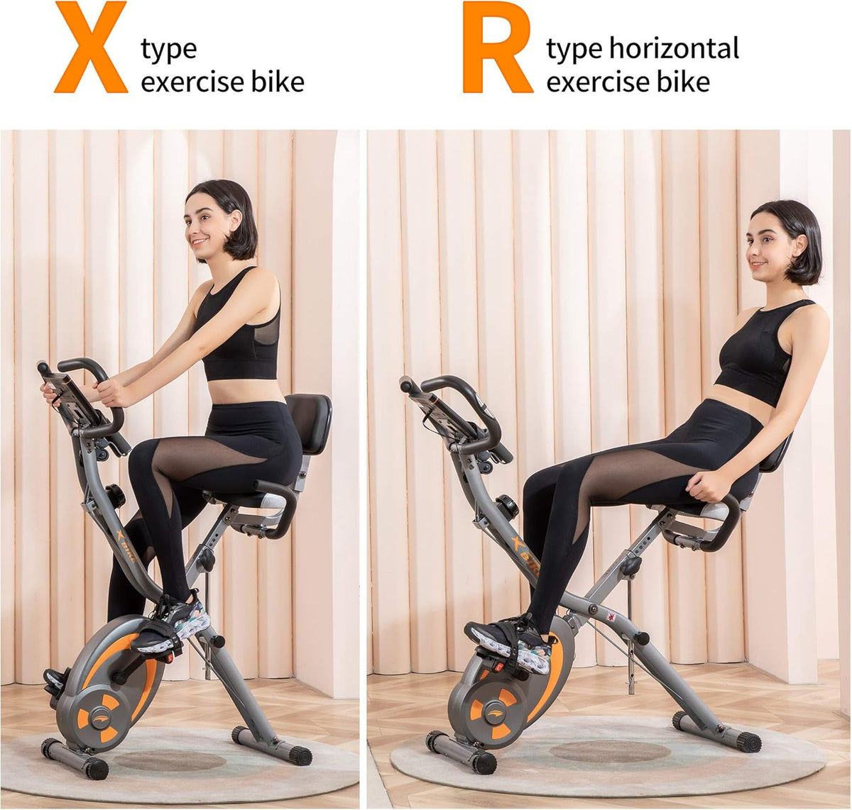 Grey Recumbent Exercise Bike with Arm Resistance Bands and LCD Monitor Y86951