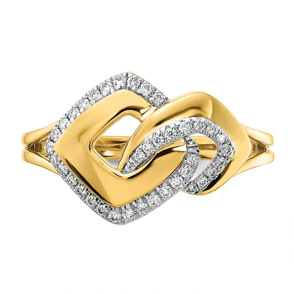 14k Yellow Gold Diamond Fancy Shaped Ring K285130