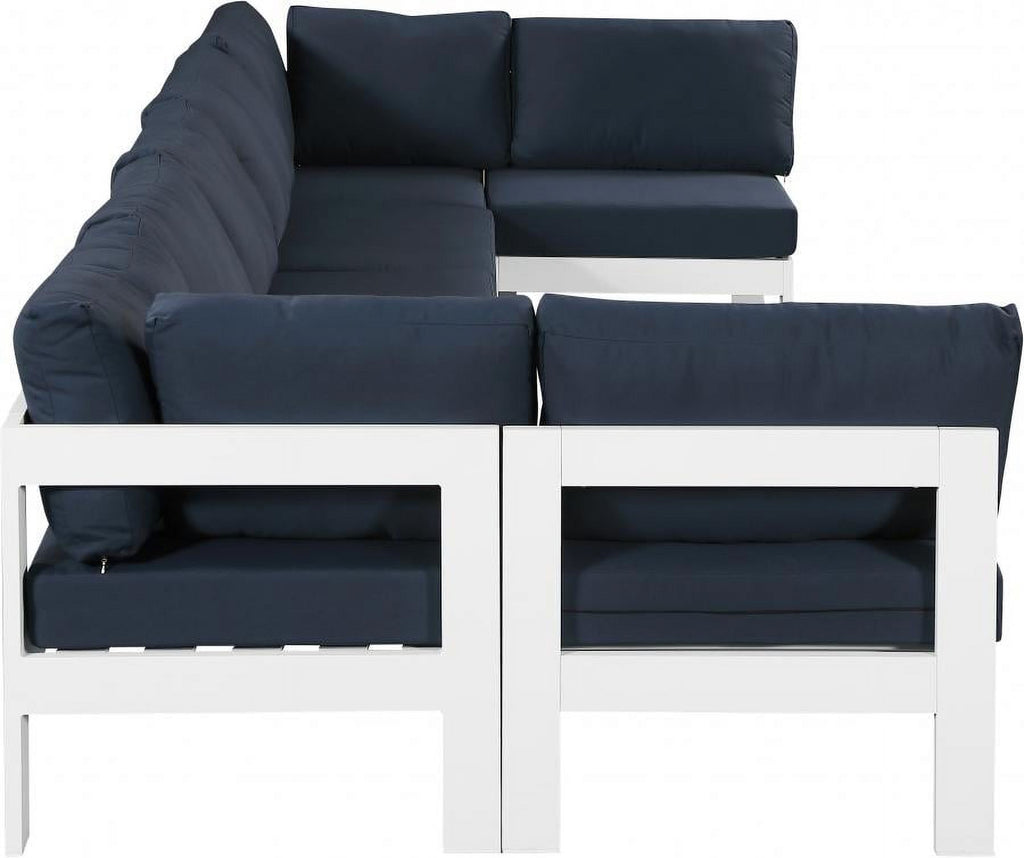 Navy Aluminum Modular 7-Seats Sectional J8883