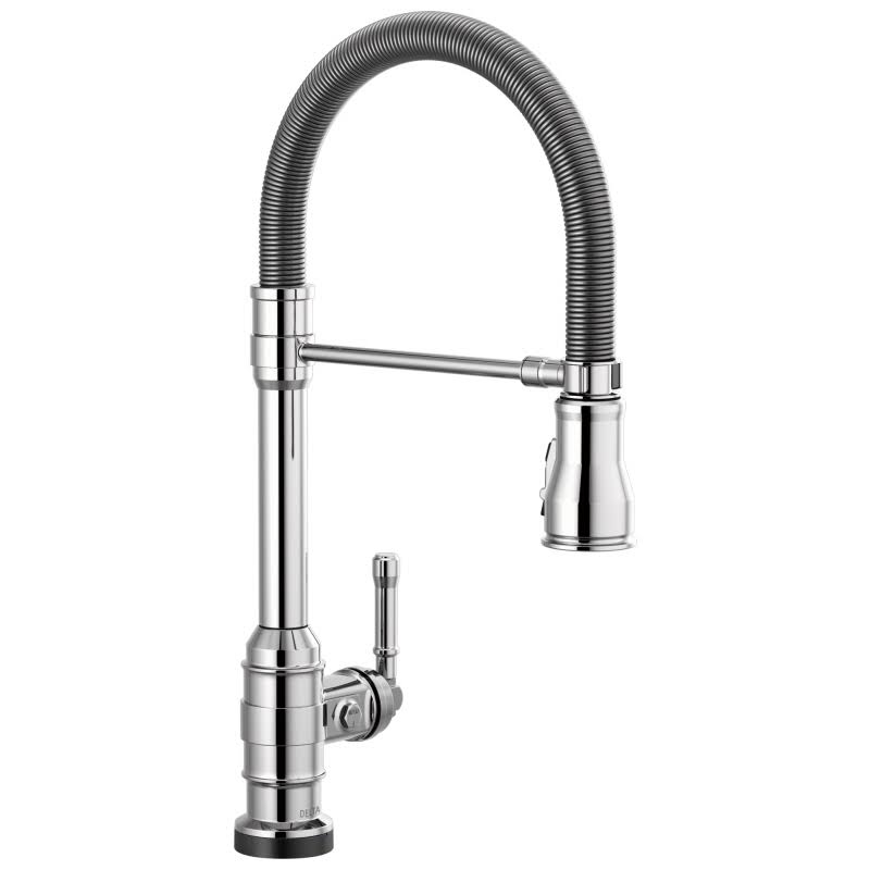 Chrome Single Handle Pull-Down Kitchen Faucet with Spring Spout D953741