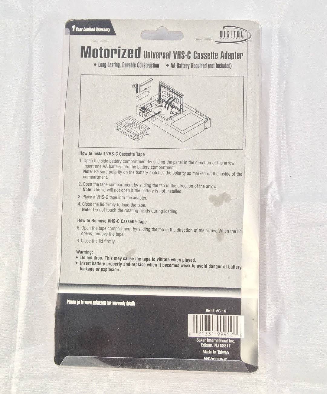 Video Cassette Adapter H2905